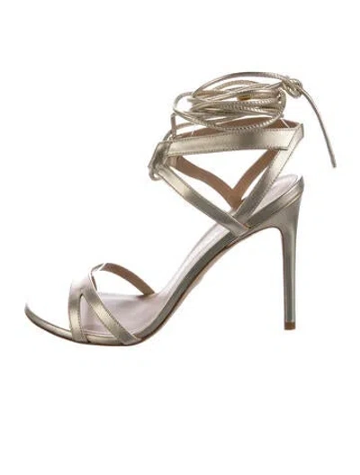 Pre-owned Stuart Weitzman Leather Sandals In Gold