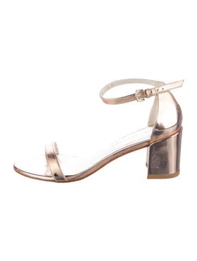 Pre-owned Stuart Weitzman Leather Sandals In Gold