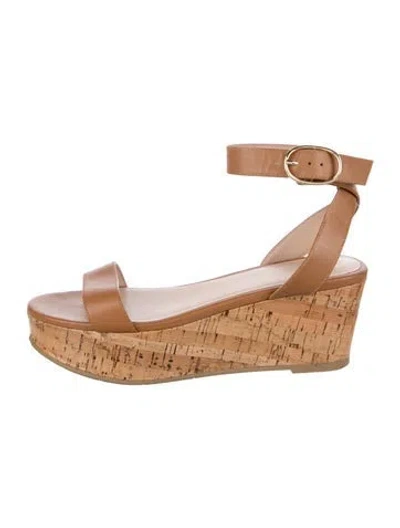 Pre-owned Stuart Weitzman Leather Sandals In Neutral