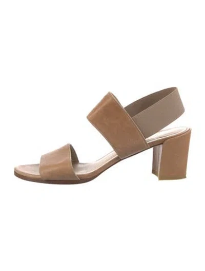 Pre-owned Stuart Weitzman Leather Sandals In Neutral
