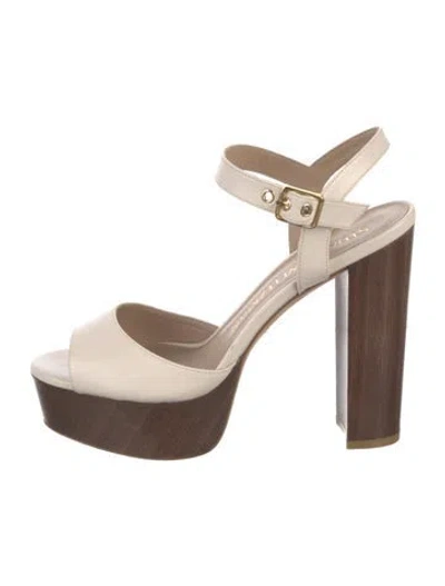 Pre-owned Stuart Weitzman Leather Sandals In Neutrals