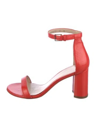 Pre-owned Stuart Weitzman Leather Sandals In Orange