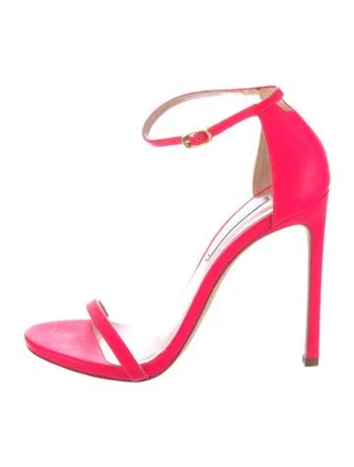 Pre-owned Stuart Weitzman Leather Sandals In Pink