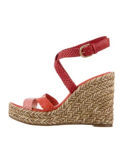 Pre-owned Stuart Weitzman Leather Sandals In Pink/red
