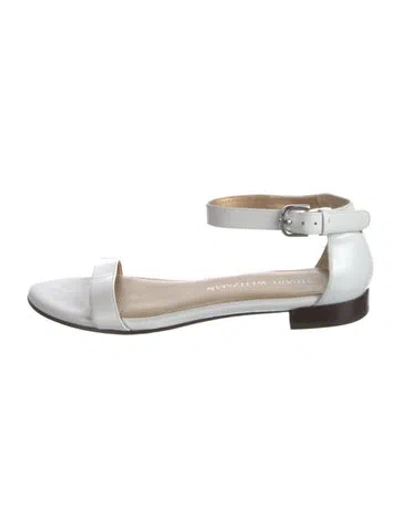 Pre-owned Stuart Weitzman Leather Sandals In Silver
