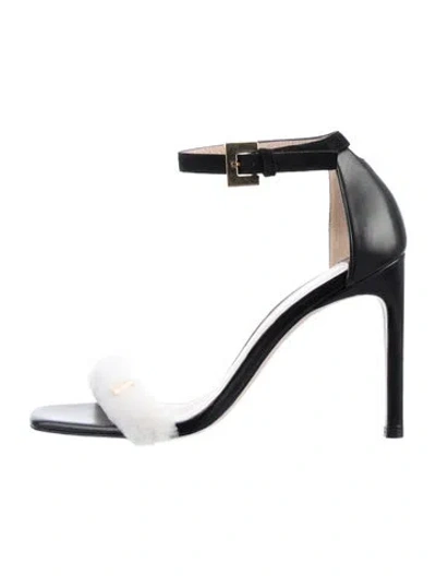 Pre-owned Stuart Weitzman Leather Sandals In Silver