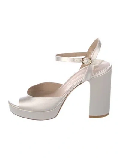Pre-owned Stuart Weitzman Leather Sandals W/ Tags In White