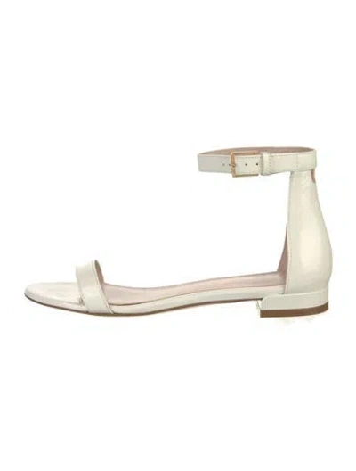 Pre-owned Stuart Weitzman Leather Sandals In White