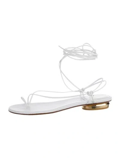 Pre-owned Stuart Weitzman Leather Sandals In White