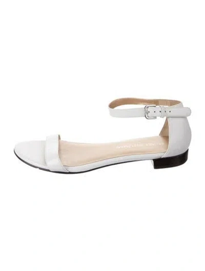 Pre-owned Stuart Weitzman Leather Sandals In White