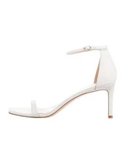Pre-owned Stuart Weitzman Leather Sandals In White