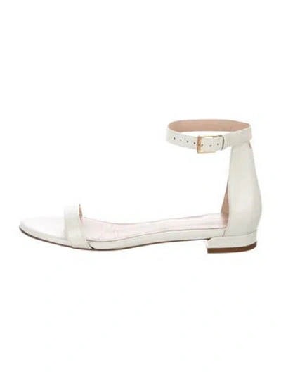 Pre-owned Stuart Weitzman Leather Sandals In White