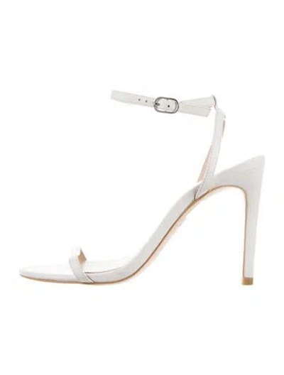 Pre-owned Stuart Weitzman Leather Sandals In White