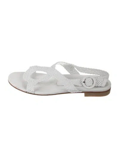 Pre-owned Stuart Weitzman Leather Sandals In White