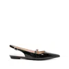 Stuart Weitzman 'emilia' Black Slingback Sandals With Adjustable Strap Closure