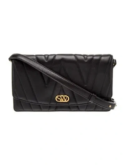 Pre-owned Stuart Weitzman Leather Shoulder Bag In Black