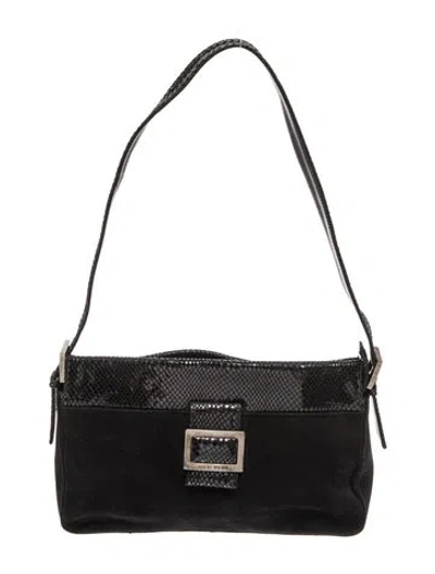 Pre-owned Stuart Weitzman Leather Shoulder Bag In Black