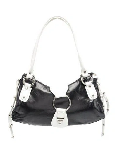 Pre-owned Stuart Weitzman Leather Shoulder Bag In Black
