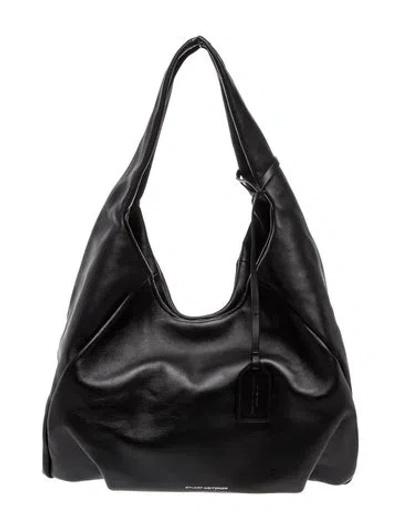 Pre-owned Stuart Weitzman Leather Shoulder Bag In Black