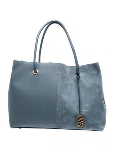 Pre-owned Stuart Weitzman Leather Shoulder Bag In Blue/grey