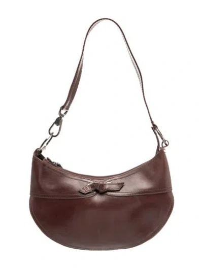 Pre-owned Stuart Weitzman Leather Shoulder Bag In Burgundy