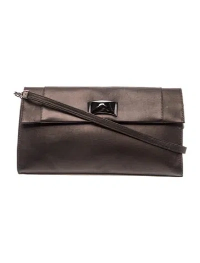 Pre-owned Stuart Weitzman Leather Shoulder Bag In Gray