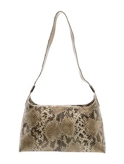 Pre-owned Stuart Weitzman Leather Shoulder Bag In Grey