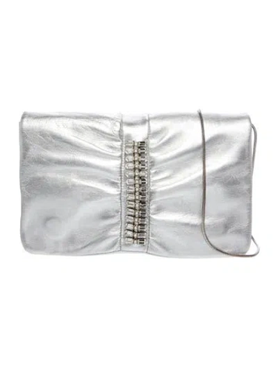 Pre-owned Stuart Weitzman Leather Shoulder Bag In Silver