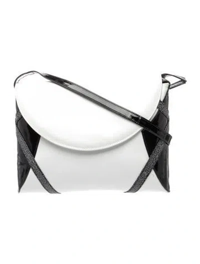 Pre-owned Stuart Weitzman Leather Shoulder Bag In Silver