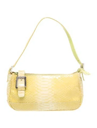 Pre-owned Stuart Weitzman Leather Shoulder Bag In Yellow