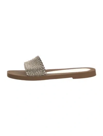 Pre-owned Stuart Weitzman Leather Slides In Black