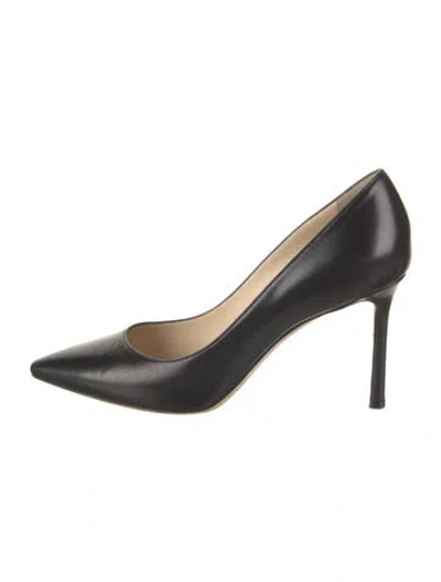 Pre-owned Stuart Weitzman Leather Slides In Black