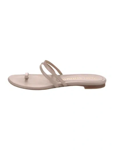 Pre-owned Stuart Weitzman Leather Slides In Brown