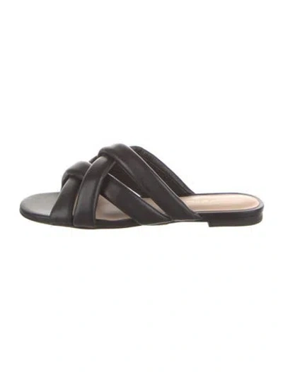 Pre-owned Stuart Weitzman Leather Slides In Brown