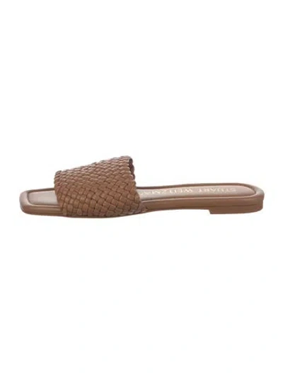 Pre-owned Stuart Weitzman Leather Slides In Brown
