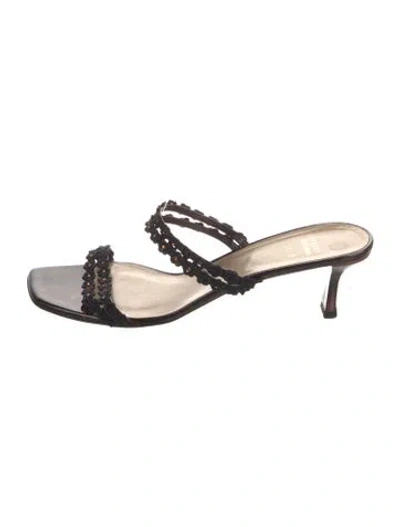 Pre-owned Stuart Weitzman Leather Slides In Brown