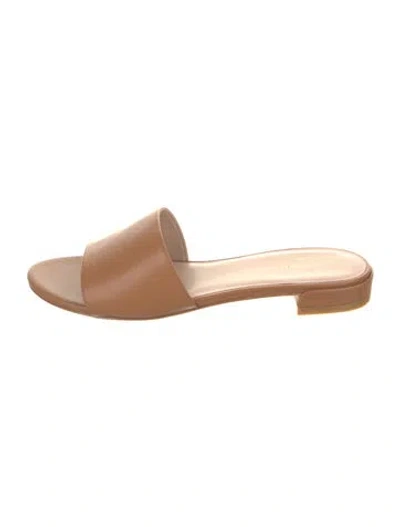 Pre-owned Stuart Weitzman Leather Slides In Brown