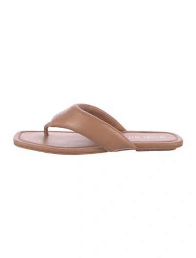 Pre-owned Stuart Weitzman Leather Slides In Brown