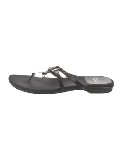 Pre-owned Stuart Weitzman Leather Slides In Gray
