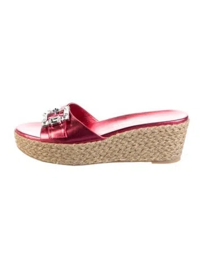 Pre-owned Stuart Weitzman Leather Slides In Multicolor