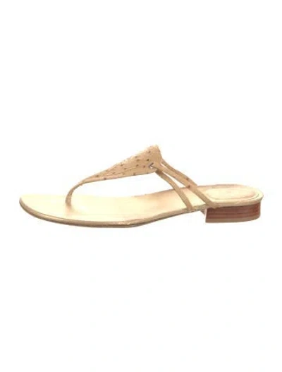 Pre-owned Stuart Weitzman Leather Slides In Neutral