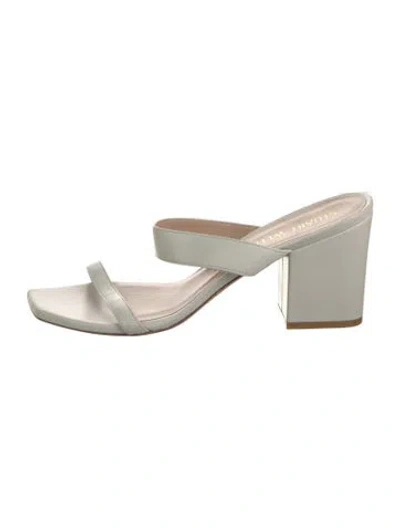 Pre-owned Stuart Weitzman Leather Slides In Neutral