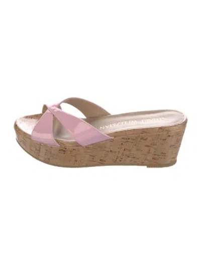 Pre-owned Stuart Weitzman Leather Slides In Neutral