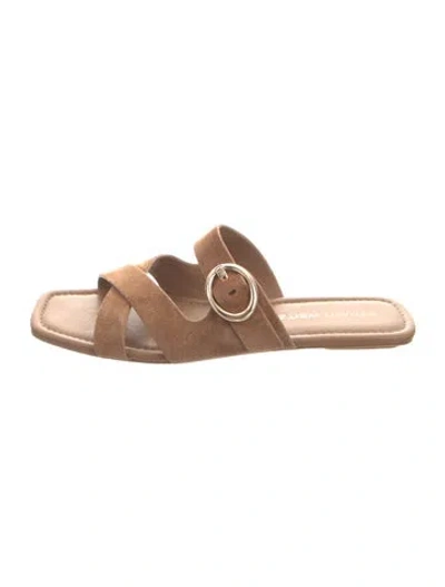 Pre-owned Stuart Weitzman Leather Slides In Neutral