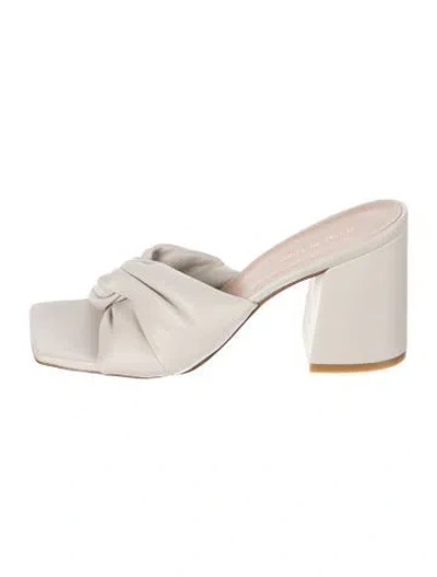 Pre-owned Stuart Weitzman Leather Slides In Neutral