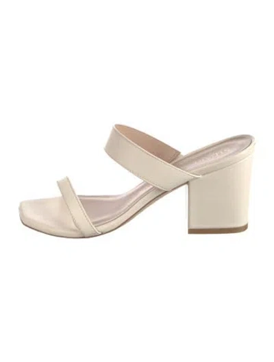 Pre-owned Stuart Weitzman Leather Slides In Neutrals
