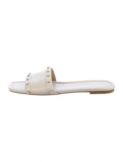 Pre-owned Stuart Weitzman Leather Slides In Neutrals