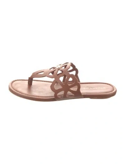 Pre-owned Stuart Weitzman Leather Slides In Pink