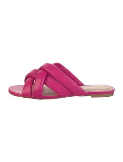 Pre-owned Stuart Weitzman Leather Slides In Pink