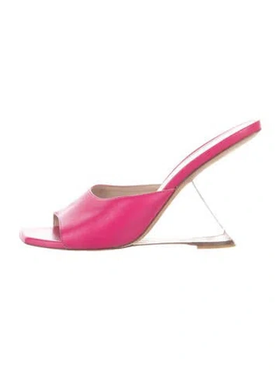 Pre-owned Stuart Weitzman Leather Slides In Pink